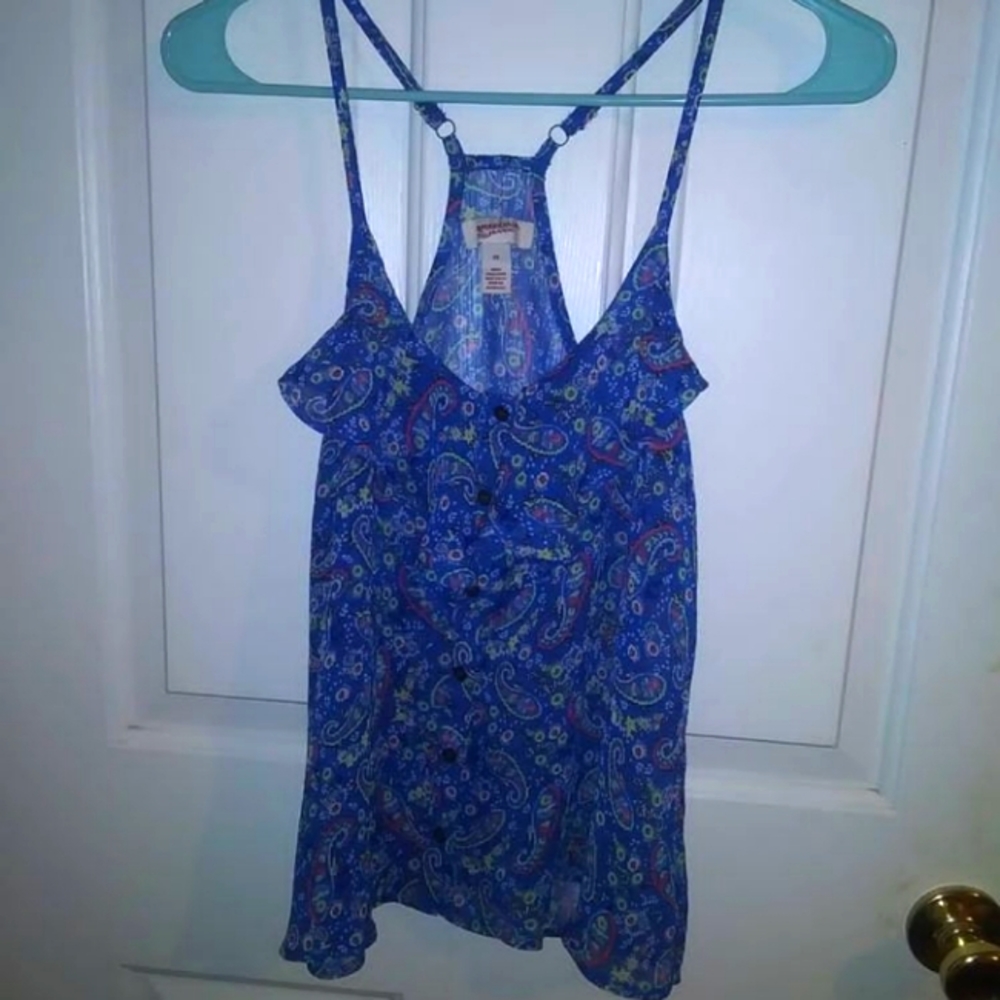 Blue, green, and red tank top